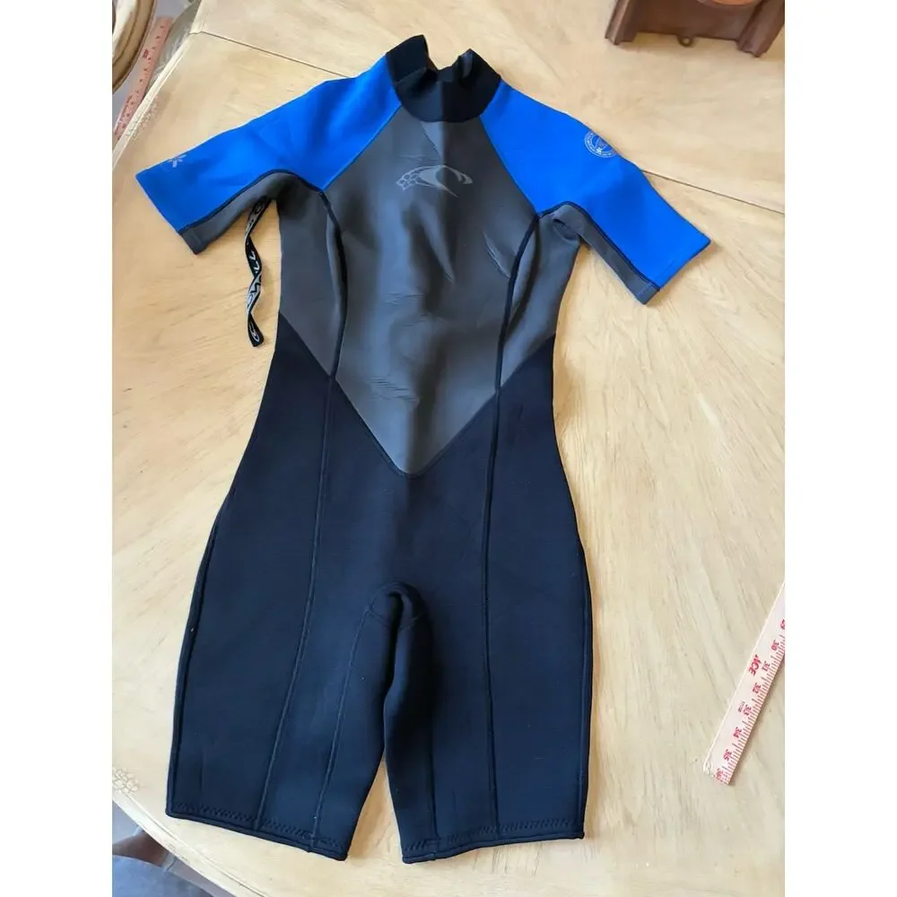 Vintage O'Neill Hammer 2/1mm Spring Suit Wetsuit Adult M/L Black Blue Surf Beach